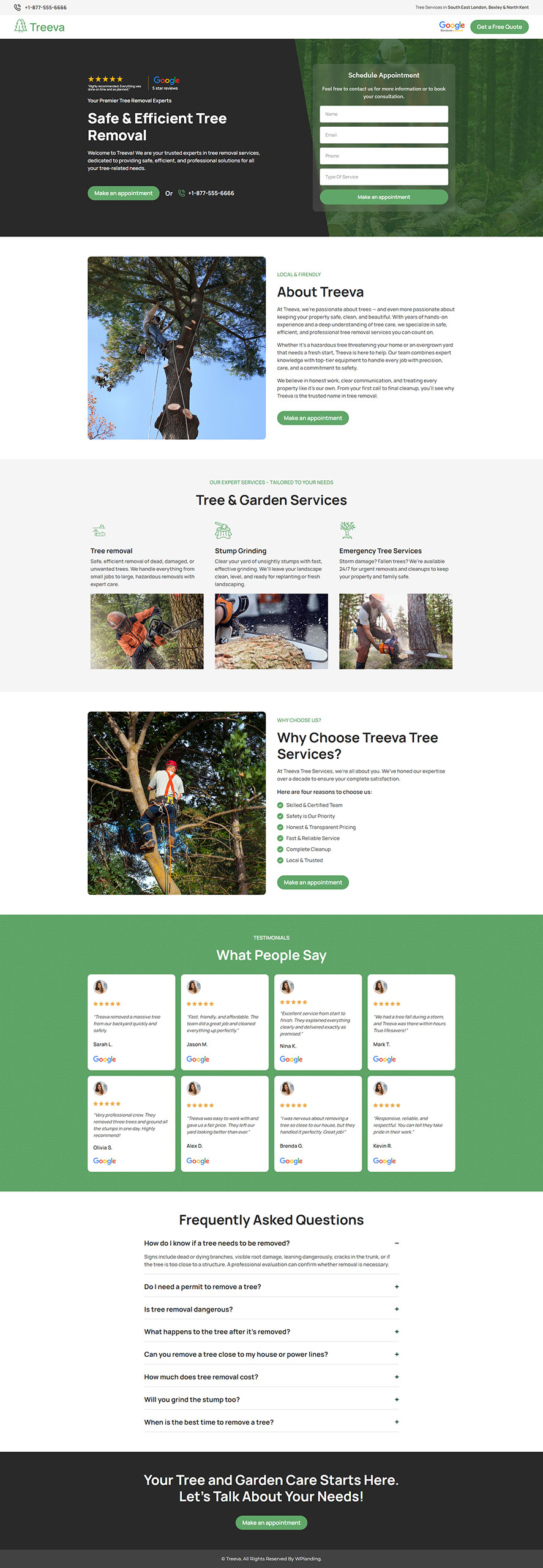 Treeva - Tree Removal Landing Page