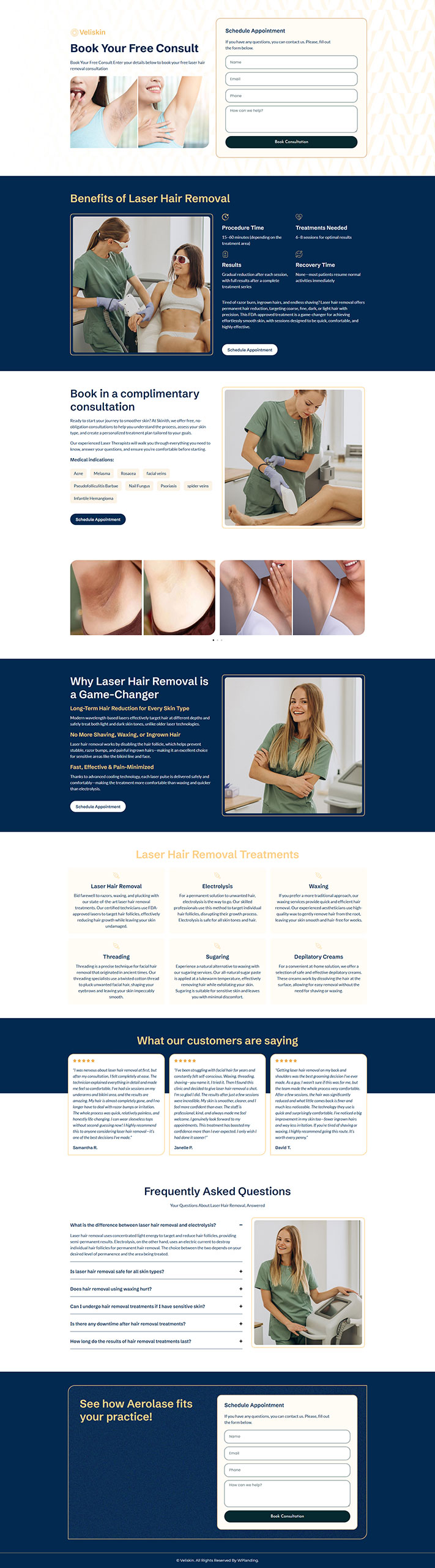 Veliskin - Laser Hair Removal Landing Page