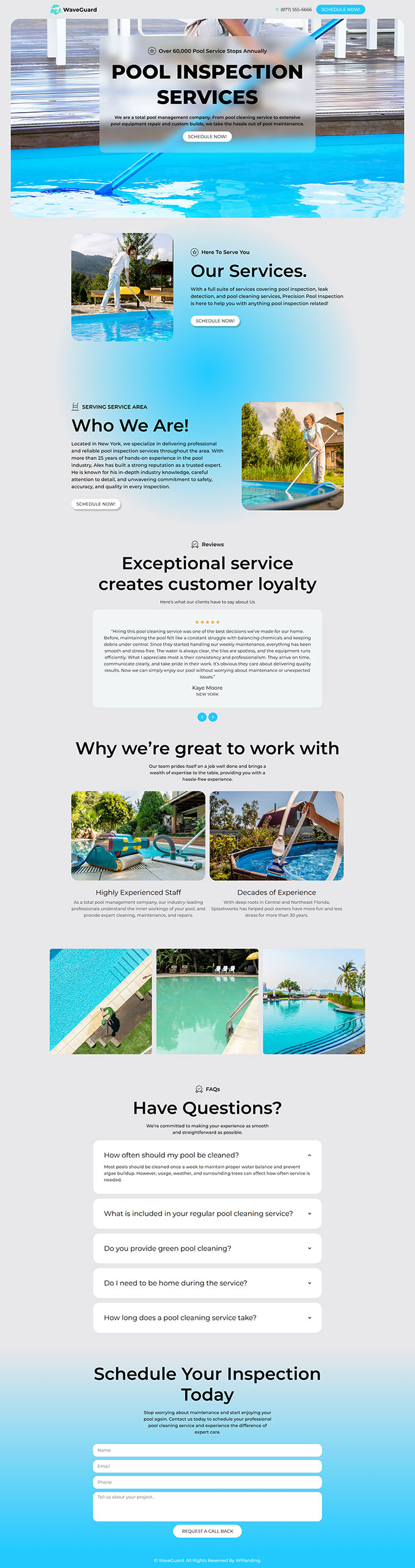WaveGuard - Pool Cleaning Landing Page