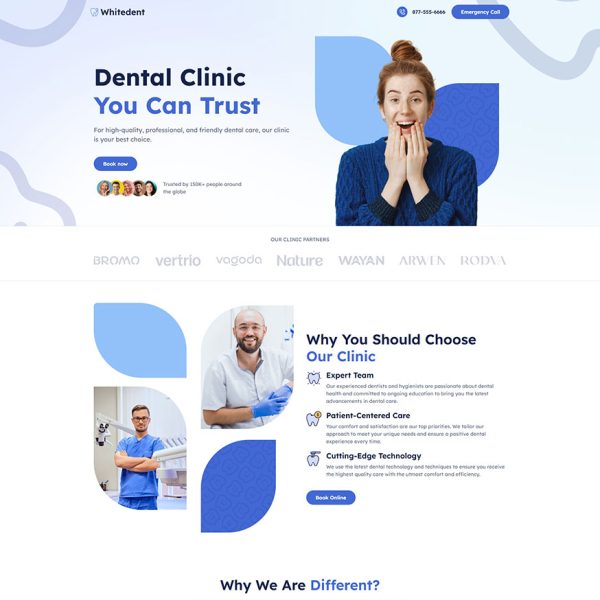 Whitedent - Dental Clinic Landing Page