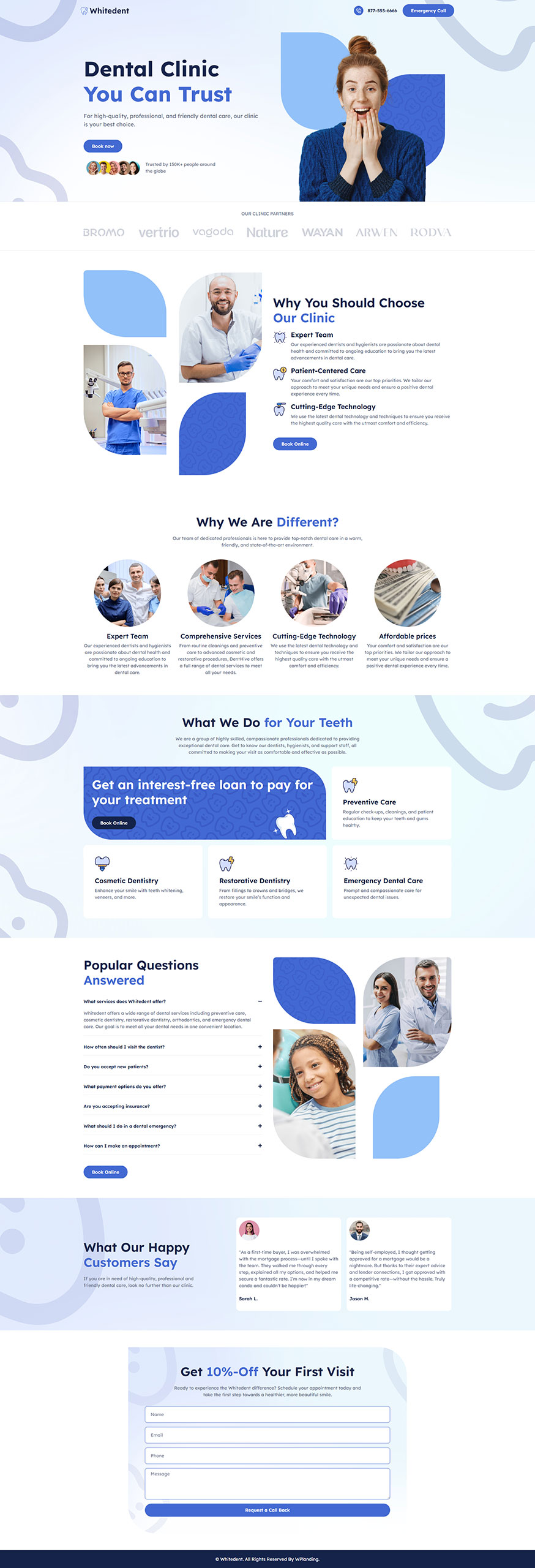 Whitedent - Dental Clinic Landing Page