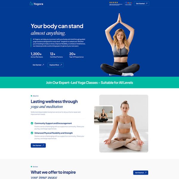 Yogora - Yoga Landing Page