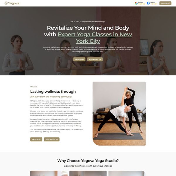 Yogova - Yoga Landing Page